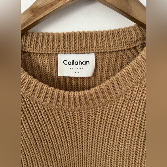 CALLAHAN knitwear Revolve sweater xs tan dark beige knit top - Picture 5 of 5